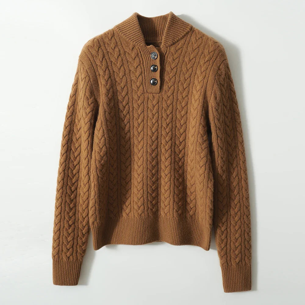 Arden Button-Up Cashmere Sweater