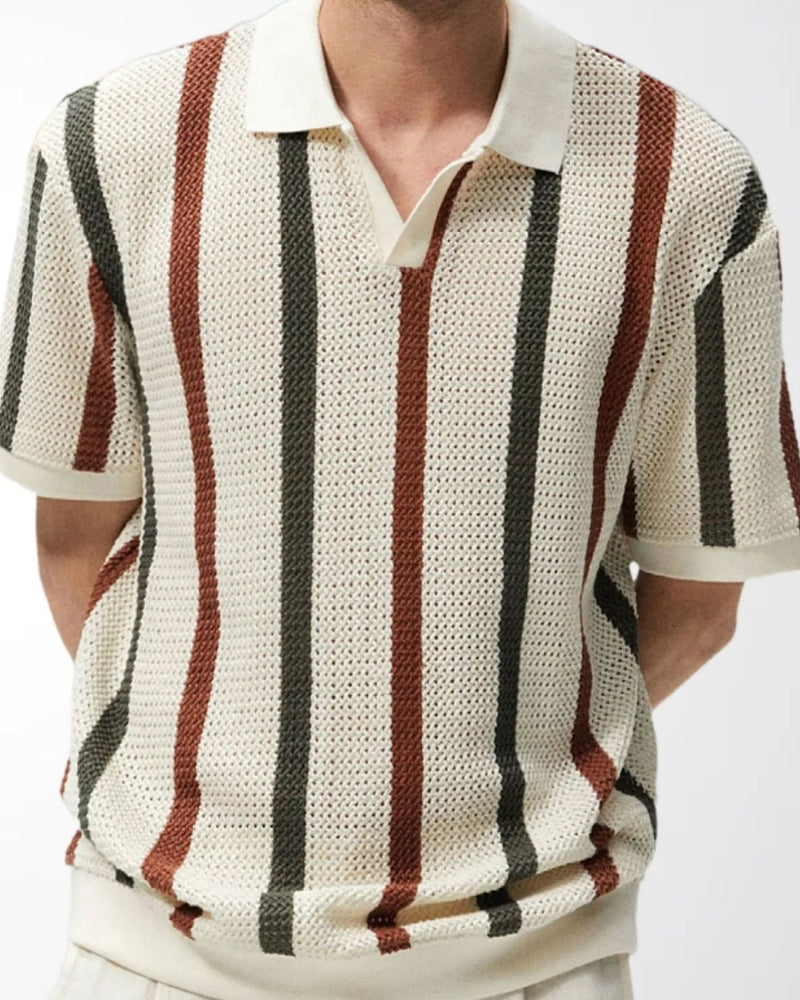 Resort Striped Knitted Polo