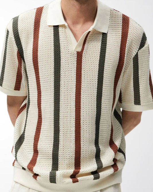 Resort Striped Knitted Polo