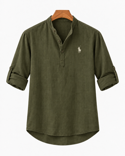 Men's Long-Sleeve Linen-Cotton Shirt