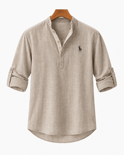 Men's Long-Sleeve Linen-Cotton Shirt