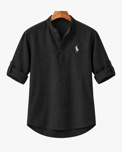 Men's Long-Sleeve Linen-Cotton Shirt