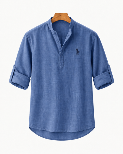Men's Long-Sleeve Linen-Cotton Shirt