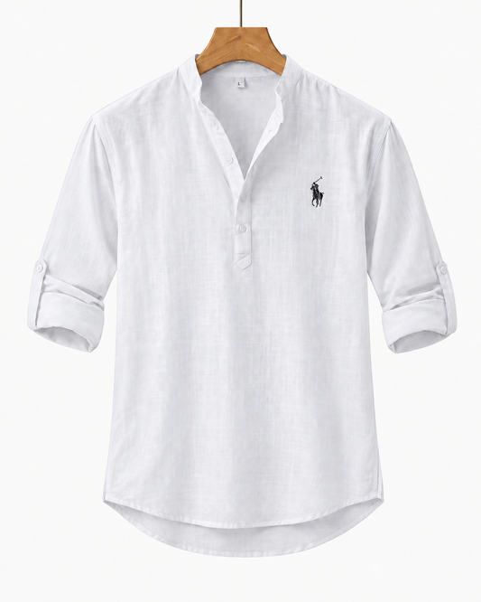 Men's Long-Sleeve Linen-Cotton Shirt